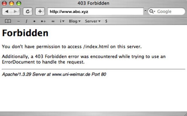 403 Forbidden Error