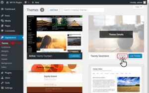 change the WordPress theme